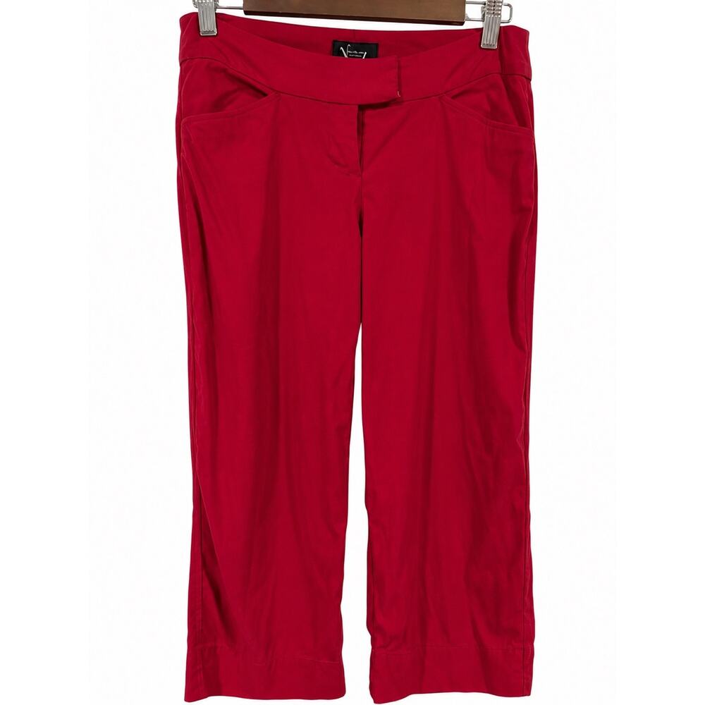 Frenchi Red Capri Pants Women’s Juniors Size 3 Cropped Stretch Rayon Y2K 29W